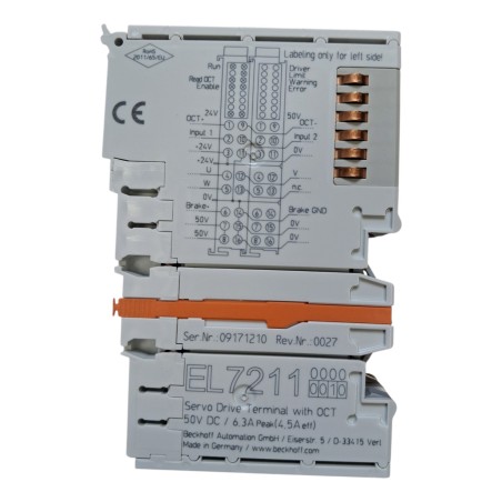 BECKHOFF EL7211-0010 EtherCAT Terminal 1-channel motion interface servomotor 48 VDC 4.5 A OCT