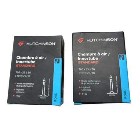 HUTCHINSON ROAD LOT DE 2 CHAMBRES A AIR INNERTUBE STANDARD 700x 25 à 35 ETRTO 25/30