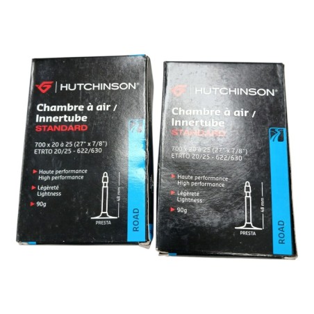 HUTCHINSON ROAD LOT DE 2 CHAMBRES A AIR INNERTUBE STANDARD 700x 20 à 25 ETRTO 20/25- 622/630