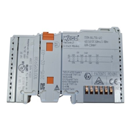 WAGO 750-432 Entrée digitale à 4 canaux DC 24 V 3 ms Connection de 2 fils par voie