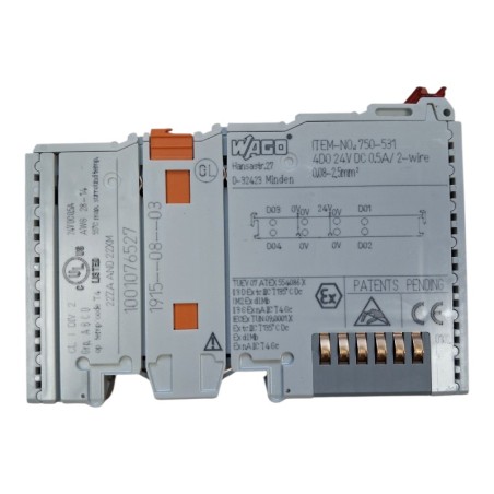 WAGO 750-531 Sortie digitale à 4 canaux DC 24 V 0,5 A Connection de 2 fils par voie