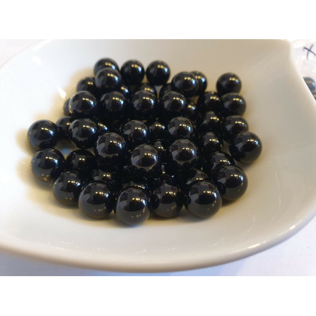 ONYX Lot de 100 perles noires - Diamètre 9mm - Sans trou